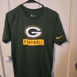Nike Dark‎ Green Football Logo Men's Small Tee